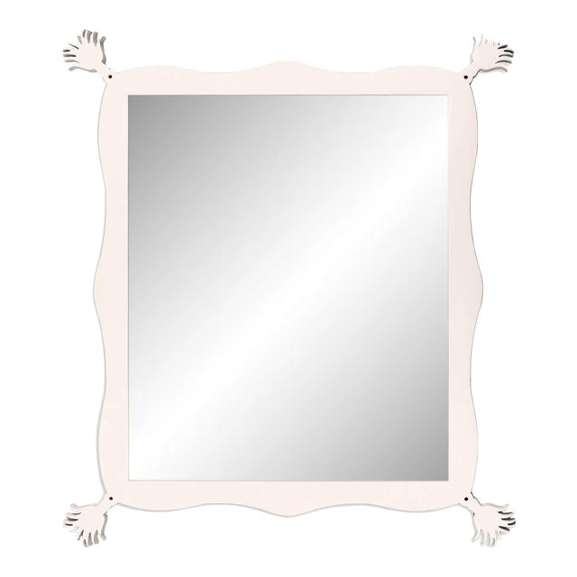 Fleur Home Carnival Iko Iko Rectangle Mirror in Frosted Petal, 45x55 For Sale