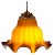 Brown Glass Pendant Lamp, 1970s For Sale