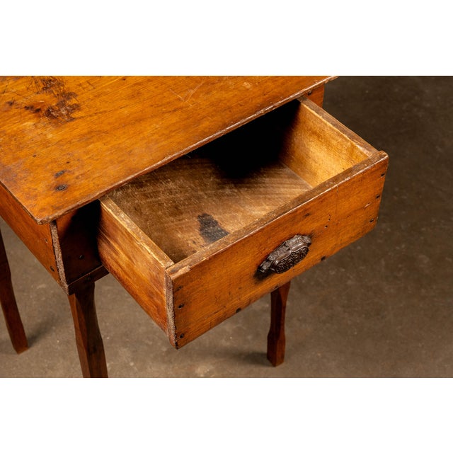 Wood Early Oak Farmhouse Side Table For Sale - Image 7 of 8