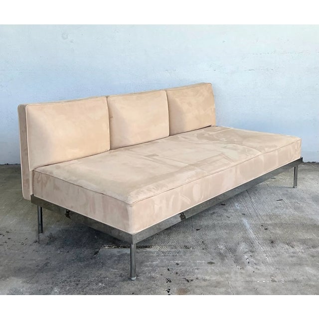 Metal Vintage Contemporary Polished Chrome Sofa For Sale - Image 7 of 12