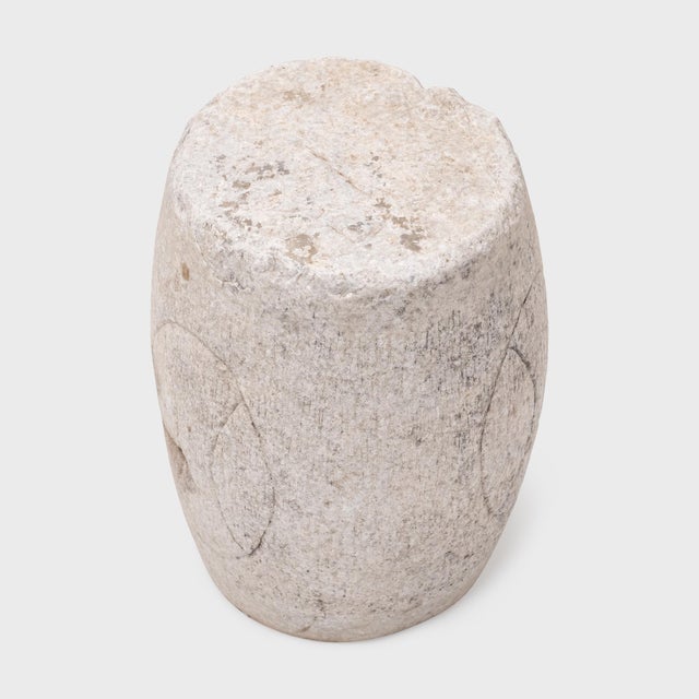 Antique Chinese Etched Marble Prosperity Drum, 19th Century For Sale - Image 4 of 6