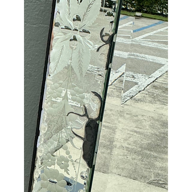 Vintage Etched Venetian Mirror For Sale - Image 4 of 12