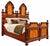 1980s 19th Century Italian Renaissance Revival Mahogany and Birdseye Maple Bed, 1980s For Sale - Image 5 of 10