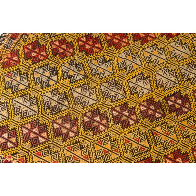 Textile Oushak Anatolian Wool Kilim Rug For Sale - Image 7 of 10