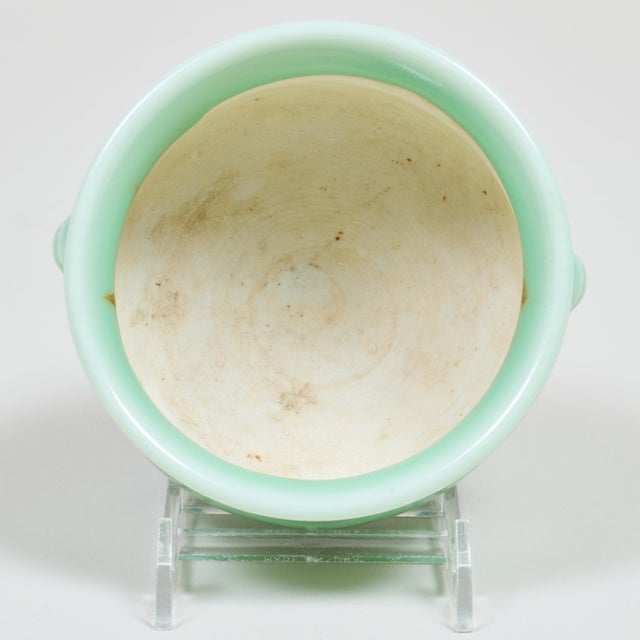 Early 20th Century Chinese Monochrome Glaze Celadon Censer Bowl With Lion Mask Handles For Sale - Image 5 of 9