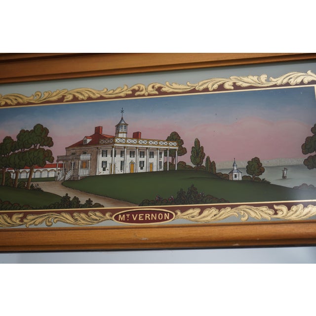 Gold Vintage Federal Style Mt Vernon Eglomise Panel Gold Mirror For Sale - Image 8 of 9