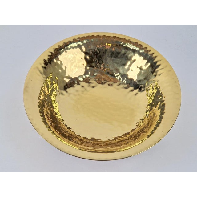 Vintage Valenti Gold Plated Centerpiece Bowl on Walnut Base, 1990s For Sale - Image 9 of 17