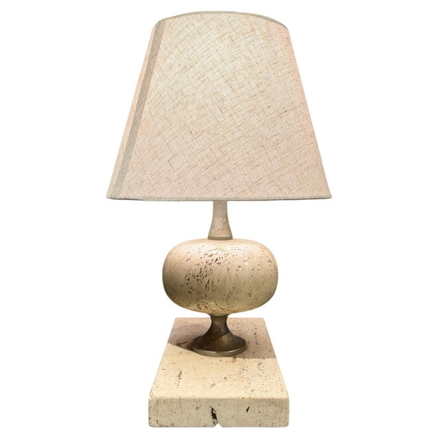 Early 20th Century French Art Deco Travertine Table Lamp For Sale - Image 5 of 11