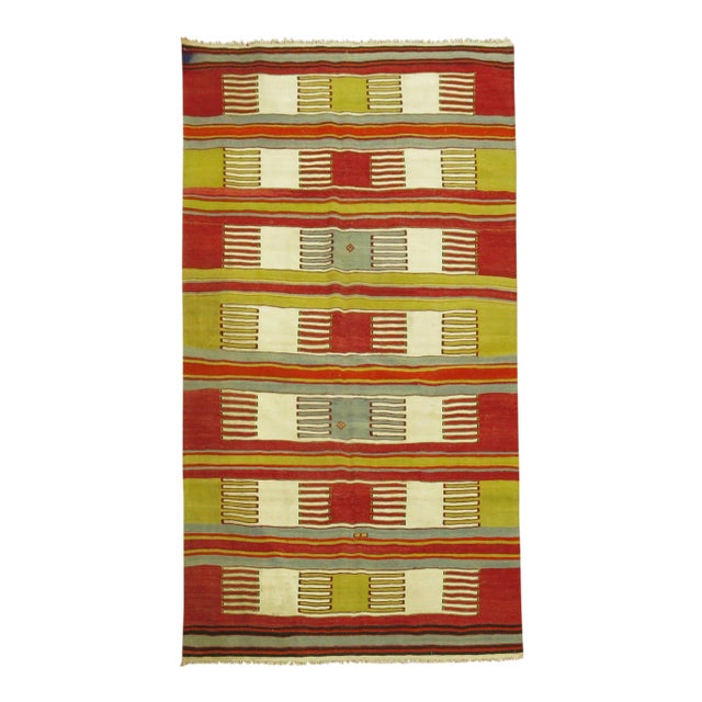Vintage Turkish Kilim - 4'5" x 6'3" For Sale