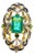 Bochic “Capri” Vintage Natural Diamond & Emerald Vintage Retro Ring Set In 18K For Sale