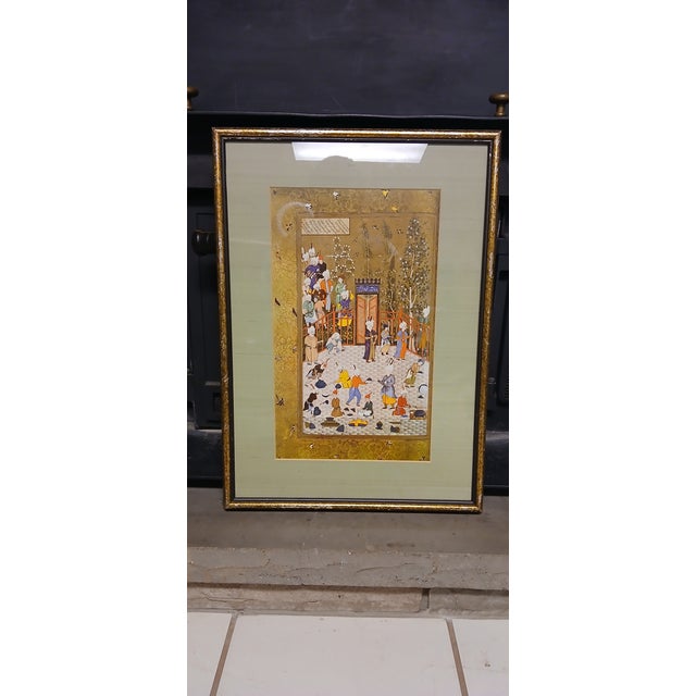Antique Persian Miniature Painting – Framed & Gilded This exquisite antique Persian miniature painting is a stunning...