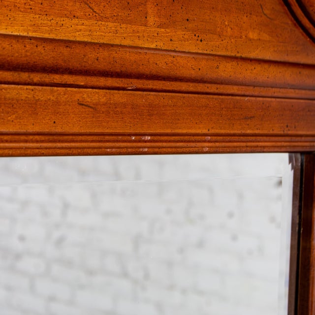 Mid to Late 20th Century Chippendale Style Wall Mirror Rectangular With Arched Carved Pediment Top For Sale - Image 14 of 18