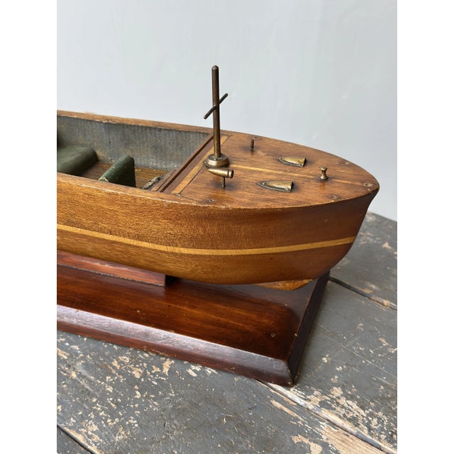 Vintage Handmade Wood Runabout Speedboat Sculpture / Storage Box, Circa 1940s For Sale - Image 15 of 18
