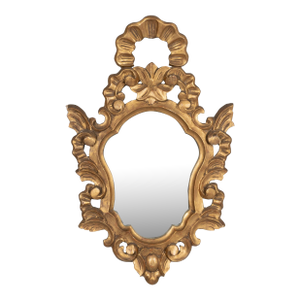 French Baroque Giltwood Mirror, Hand-Carved