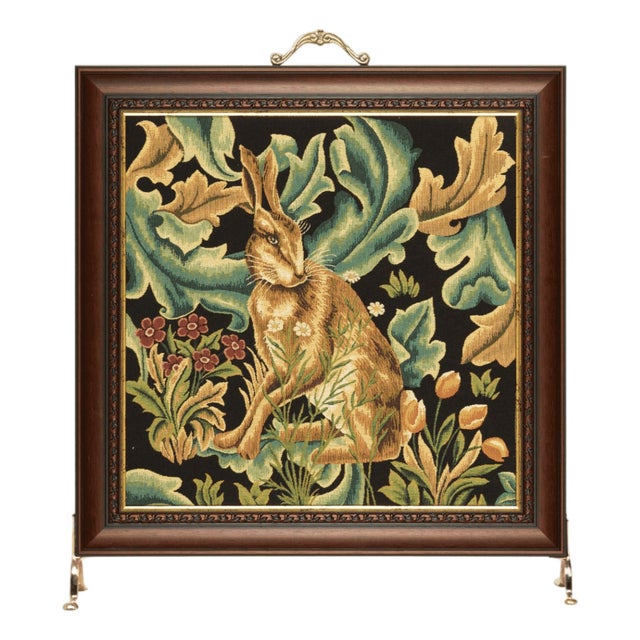 Forest Hare Tapestry Firescreen For Sale