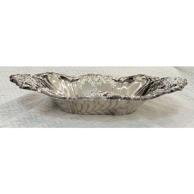 Hollywood Regency Vintage Oneida Ornate Floral Silverplate Centerpiece Bowl For Sale - Image 3 of 10