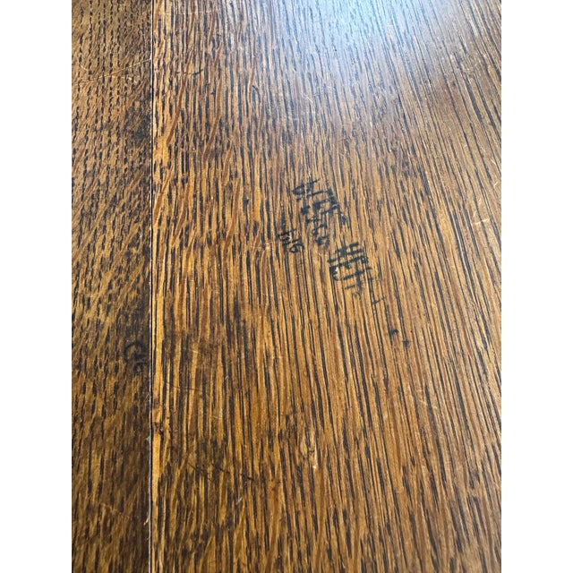 1900 - 1909 Antique Oak Pedestal Table With Clawfeet For Sale - Image 5 of 14