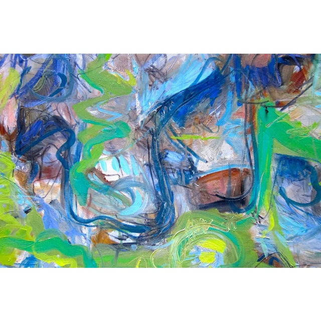 Mid-Century Modern "Amazon" by Trixie Pitts Large Abstract Expressionist Oil Painting For Sale - Image 3 of 12
