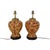 Early 21st-Century Hand-Painted Tortoiseshell-Patterned Art Ceramic Table Lamps - a Pair For Sale - Image 9 of 9