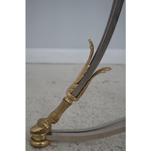 Labarge Brass & Steel Regency Console Hall Table For Sale - Image 12 of 13