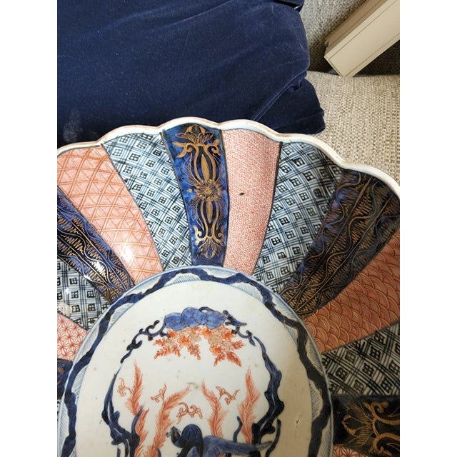 Japanese Antique Imari Punch Bowl For Sale - Image 3 of 9