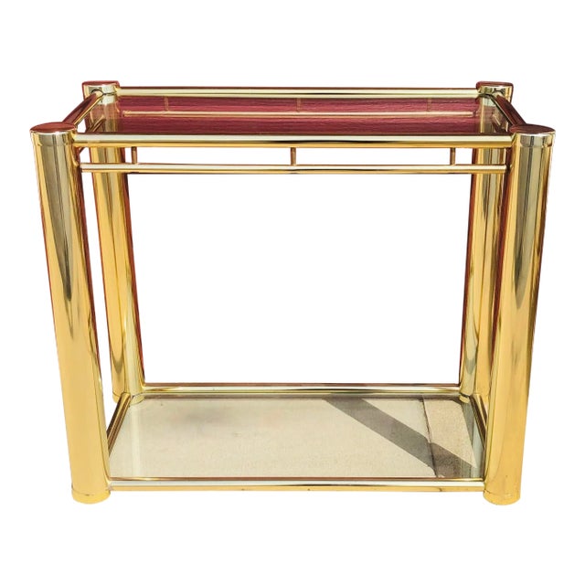 Vintage Milo Baughman Style Brass Console Table For Sale