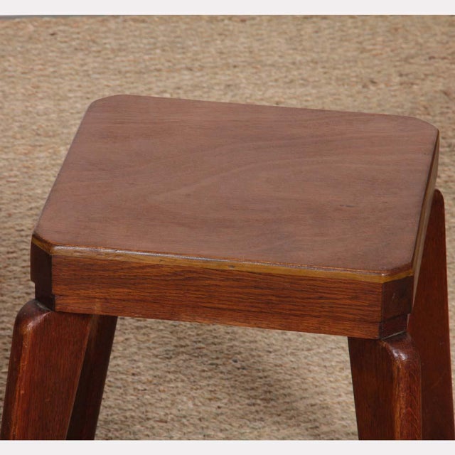 Vintage Oak Stools, 1950s, Set of 3 For Sale - Image 3 of 7