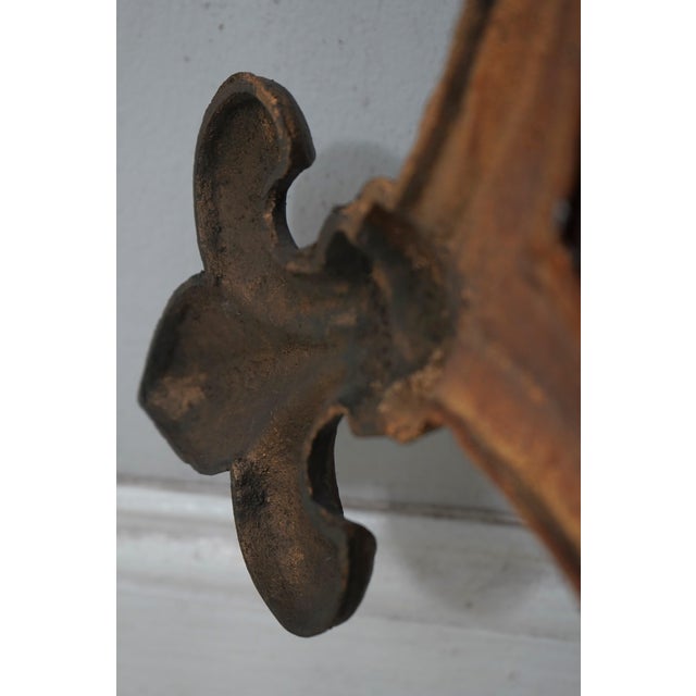 Vintage Fleu-De-Lys Metal Wall Mirror For Sale In Philadelphia - Image 6 of 7