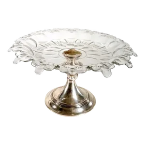 Early 20th Century Large Dutch Silver & Cut Glass Tazza