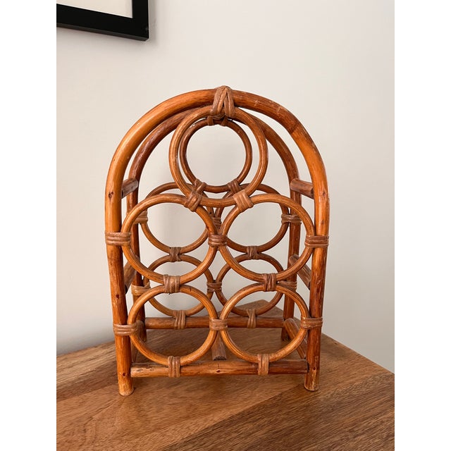 1970s Arched Bamboo & Rattan Wine Rack For Sale In Houston - Image 6 of 6