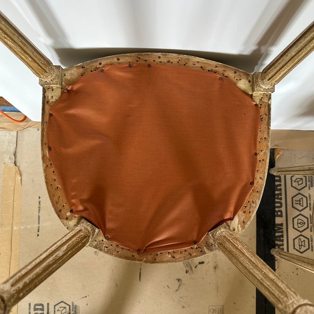 Early 20th Century Antique Side Table Chairs. Crushed Velvet, Champagne Color - Set of 2 For Sale - Image 10 of 11