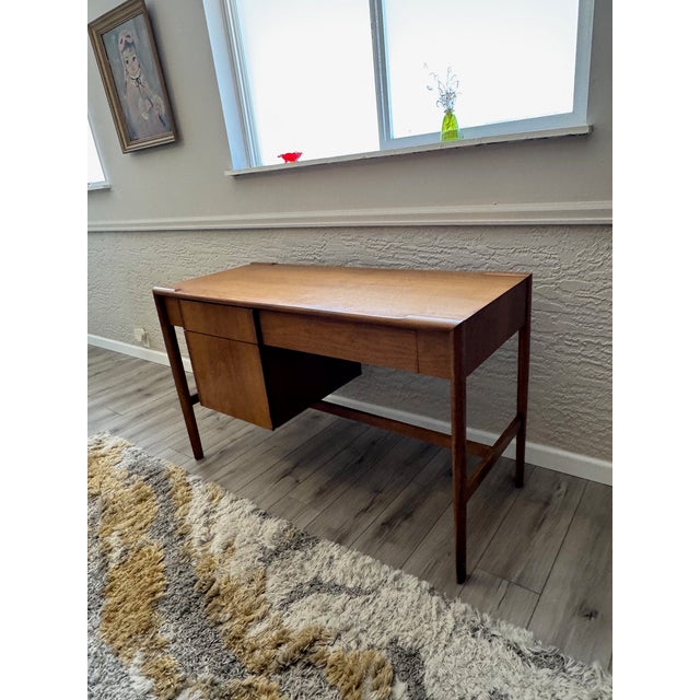 Barney Flagg Mid Century Modern Writing Desk in Walnut by Barney Flagg for Drexel, 1960's For Sale - Image 4 of 13