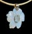 FLORA Pendant Opalite, Sky Blue Topaz and 14k Gold Carved opalite flower (30mm diameter) with center 10x8mm oval sky blue...