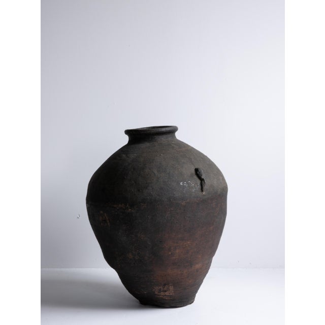 Japanese Antique Wabi-Sabi Edo Pottery Vase 18th Century / Tsubo For Sale - Image 6 of 15