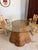 Contemporary Tromp l'Œil "Ghost" Rattan Table + Round Glass Dining or Surrealist Game Table For Sale - Image 3 of 18