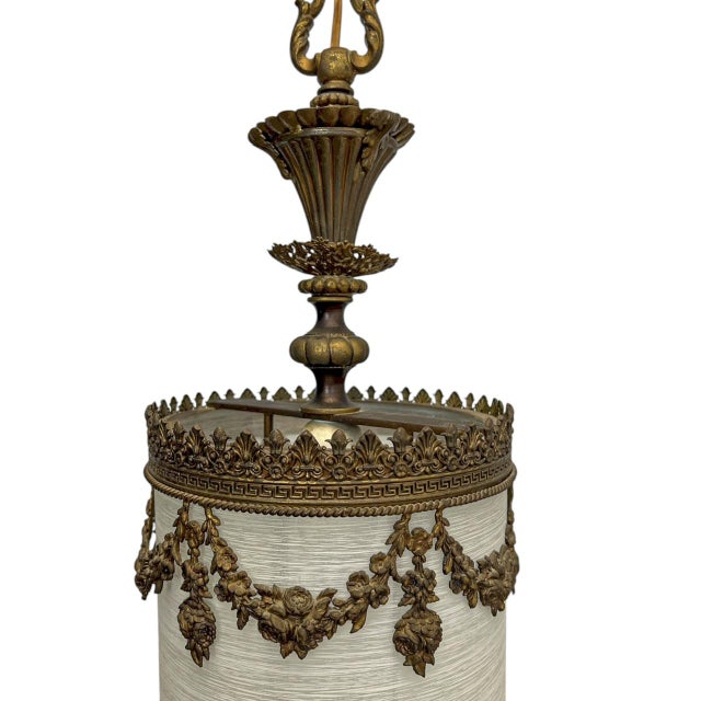 Metal French Louis XVI Style Gilt Brass Cylinder Lantern, 1900s For Sale - Image 7 of 10