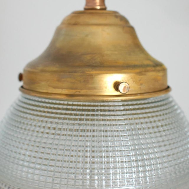 Decorative Acorn Holophane Brass Wall Light For Sale - Image 5 of 10
