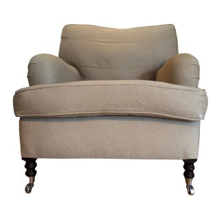 George Smith Linen/Down Arm Chair For Sale