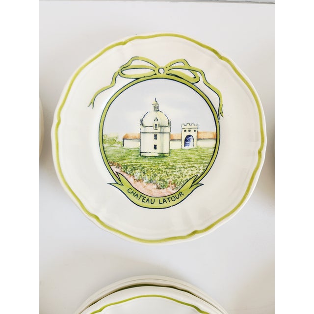 Vintage Longchamp French Country "Wine Chateau" Appetizers Plates - Set of 24 For Sale - Image 12 of 18