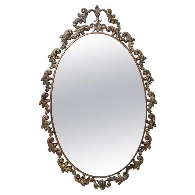 Baroque Bronze Mirror, 1930s For Sale