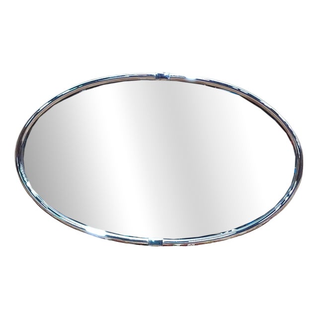 Large Vintage Art Deco Mirror in Chrome, 1920s For Sale