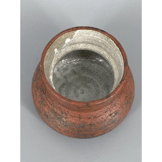 1960s Studio Ceramic Vase in Reddish-Brown, 1960 For Sale - Image 5 of 12
