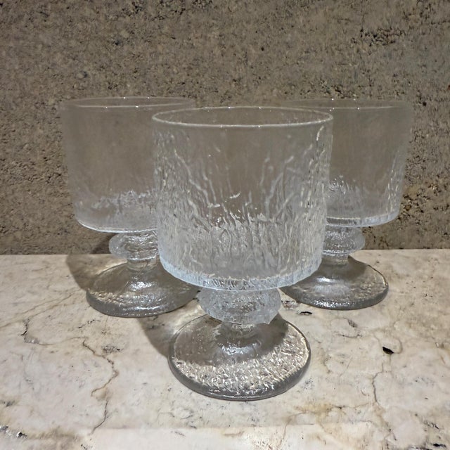 1970s Iittala Set of 3 Senator Goblet Glasses Finland Scandinavian Modern For Sale - Image 10 of 11