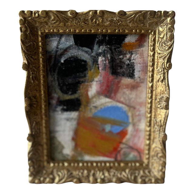 Small Abstract in Gold Frame For Sale