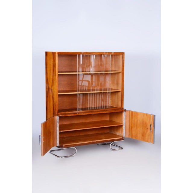 Czech Art Deco Walnut Bookcase from Vichr a Spol, 1930s For Sale - Image 6 of 14