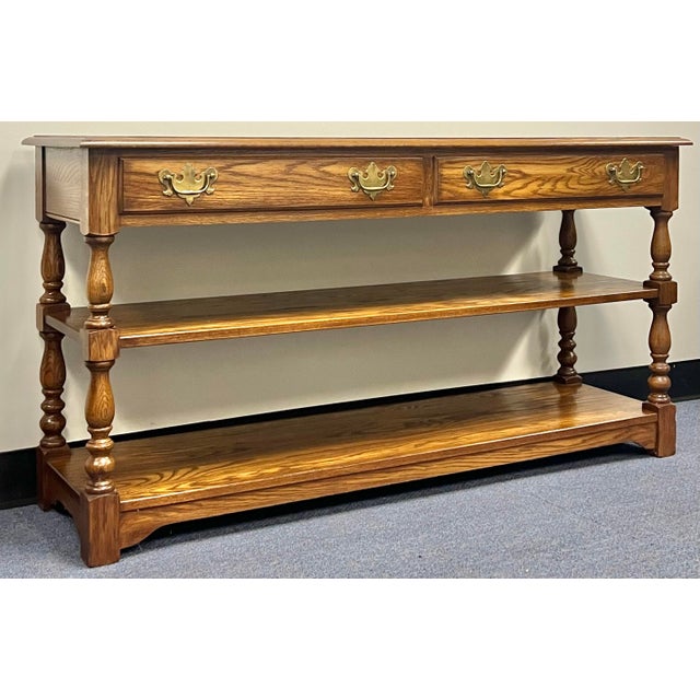 Traditional Pennsylvania House Traditional Oak Sofa Table For Sale - Image 3 of 12