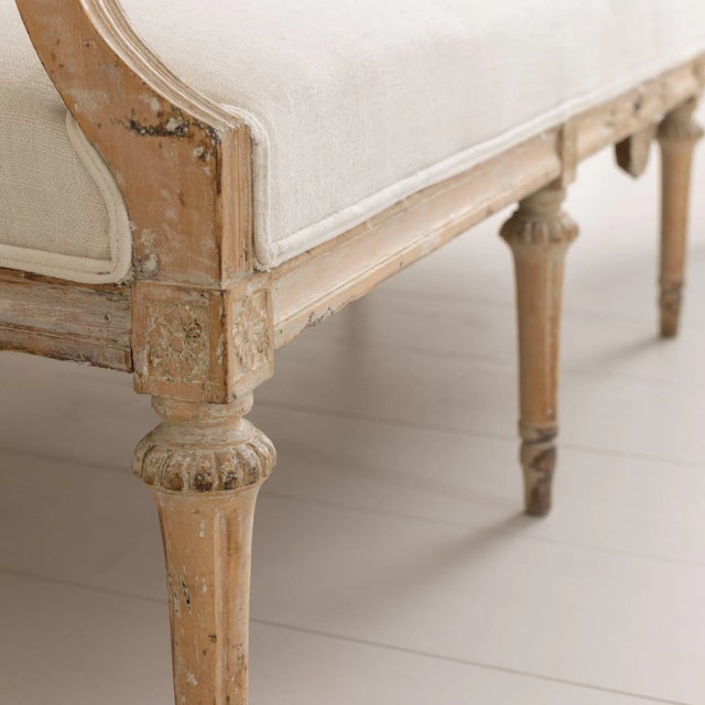 18th Century Swedish Gustavian Period Sofa Bench in Original Patina For Sale - Image 11 of 13