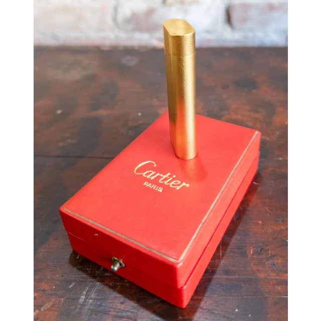 Cartier Mid-Century Cartier Paris Gold Plated Cigarette Lighter With Box For Sale - Image 4 of 13