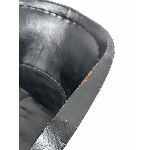 Vintage Equipale Barrel Tub Chairs in Black and Tan Leather, 1950s, Set of 2 For Sale - Image 11 of 13