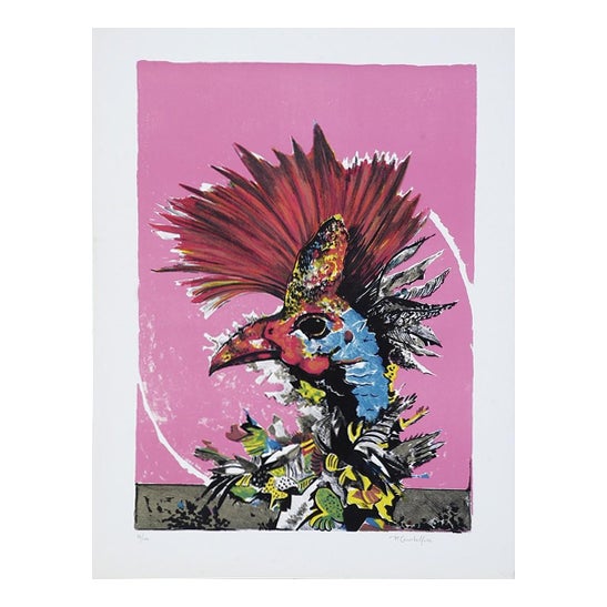 Pietro Carabellese, The Rooster, 1970s, Lithograph For Sale